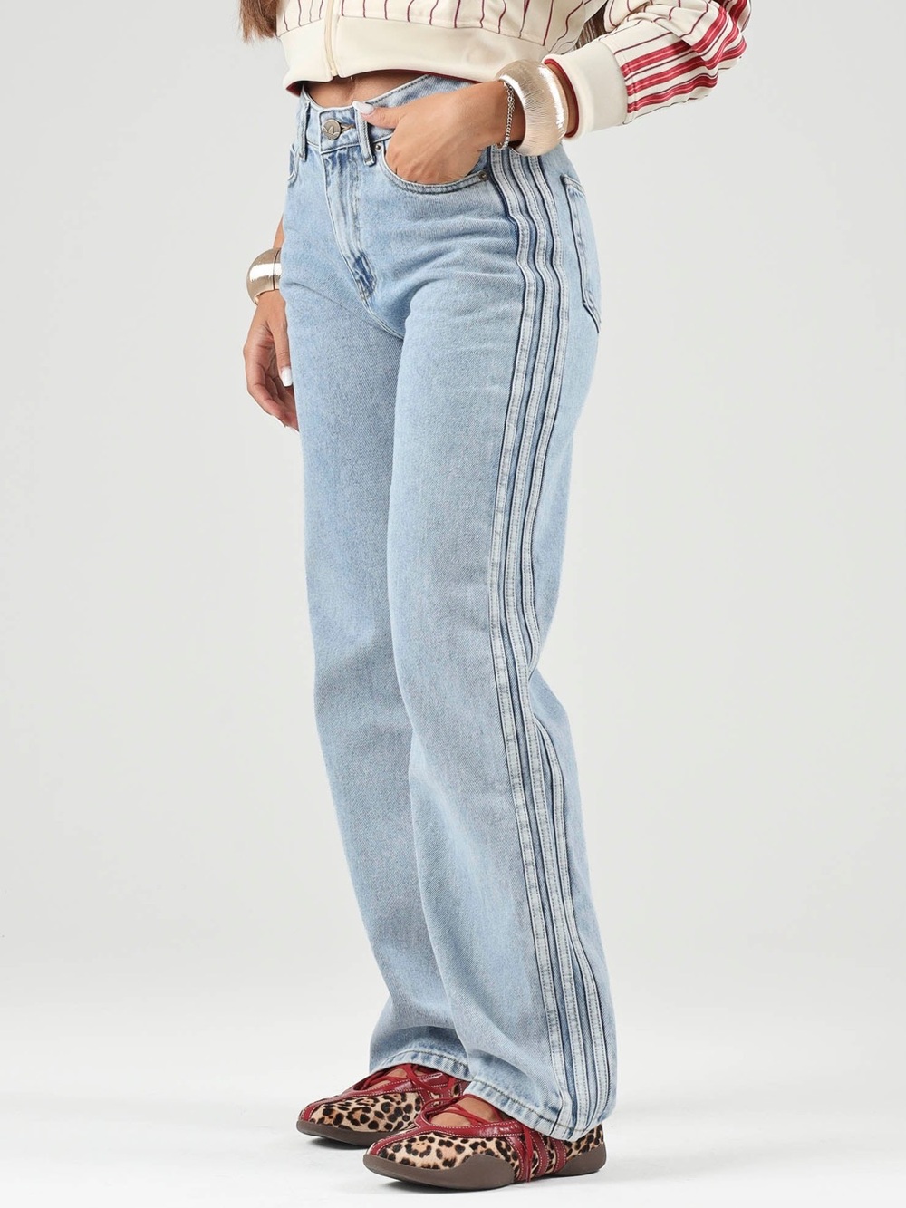 adidas Firebird Mid Rise Straight Women's Denim Pant KQ6490